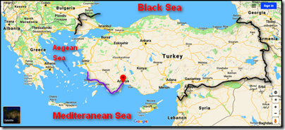 Turkish Turquoise Coast map