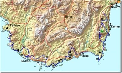 Turkish coast Finike to Antalya